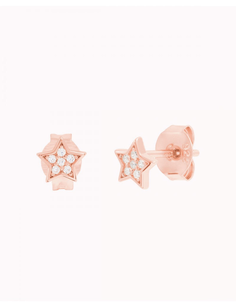 Pave CZ Star Shaped Stud Earrings
