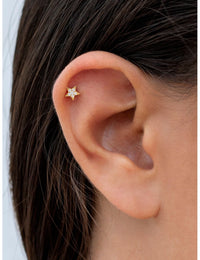 Pave CZ Star Shaped Stud Earrings