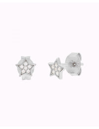 Pave CZ Star Shaped Stud Earrings