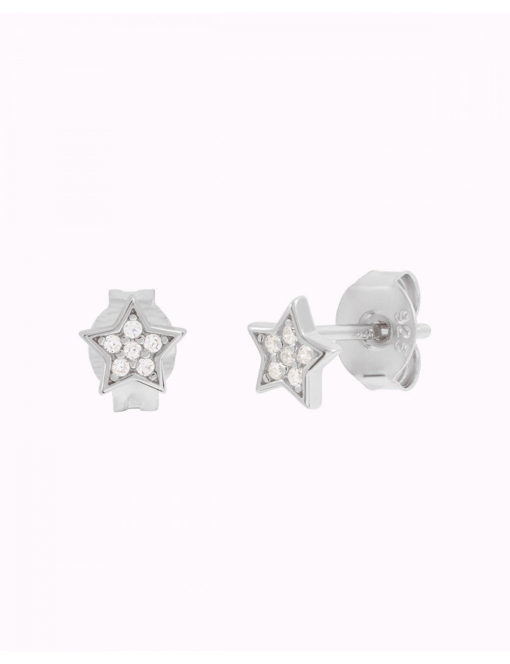 Pave CZ Star Shaped Stud Earrings