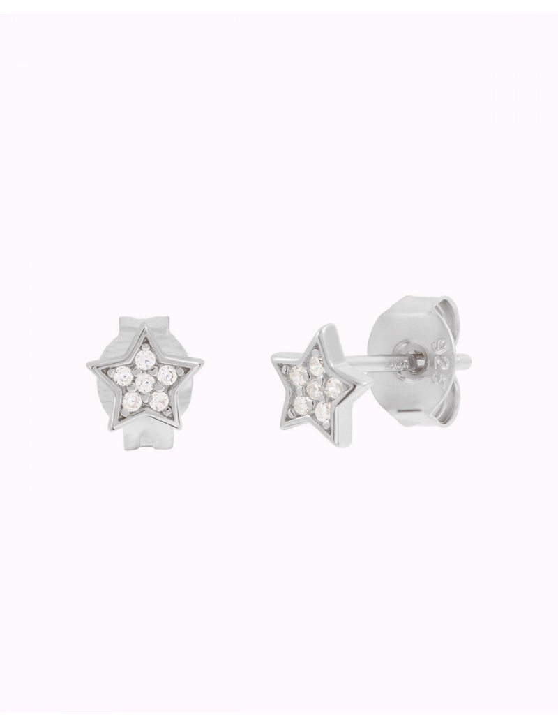 Pave CZ Star Shaped Stud Earrings