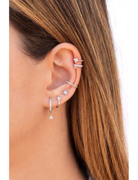 Pave CZ Star Shaped Stud Earrings