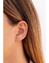 Pendientes stud ear lobe cuff con circonitas en talla baguette