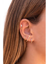 Pendientes stud ear lobe cuff con circonitas en talla baguette