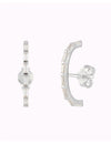 Pendientes stud ear lobe cuff con circonitas en talla baguette
