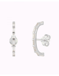 Pendientes stud ear lobe cuff con circonitas en talla baguette