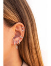 Pendientes stud ear lobe cuff con circonitas en talla baguette