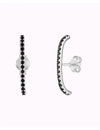 Black Cz Ear Lobe Cuff Stud Earrings