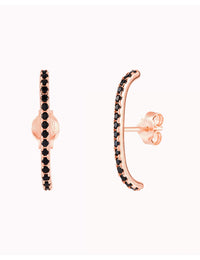 Black Cz Ear Lobe Cuff Stud Earrings