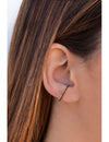 Black Cz Ear Lobe Cuff Stud Earrings