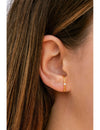 3 Prongs CZ Ear Lobe Cuff Earrings - 4 Stone Colors Available: White, Black, Turquoise & Purple