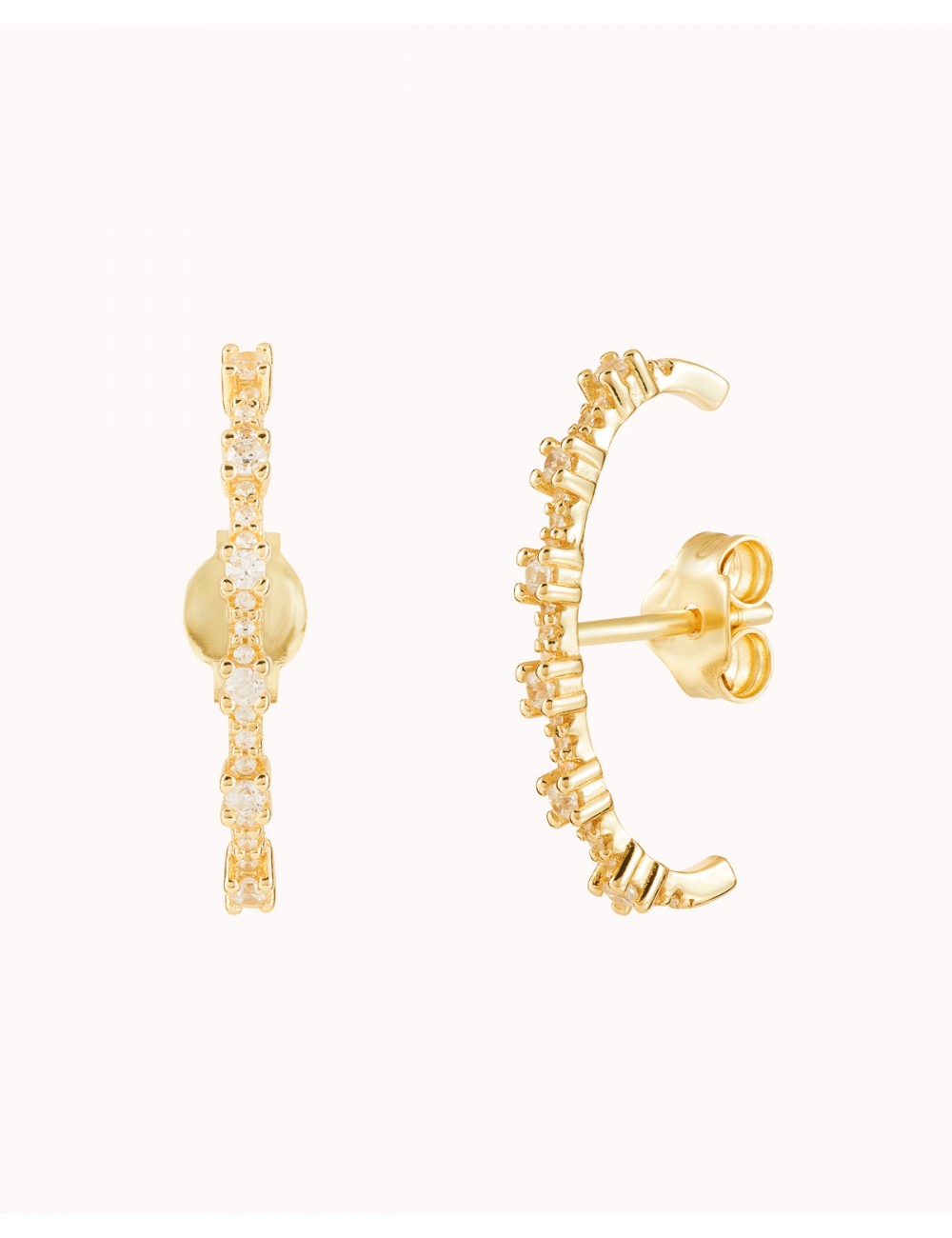 Boucles d'oreilles à tige avec zircons de différentes tailles