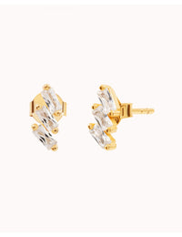 3 Baguette CZ Stud Earrings