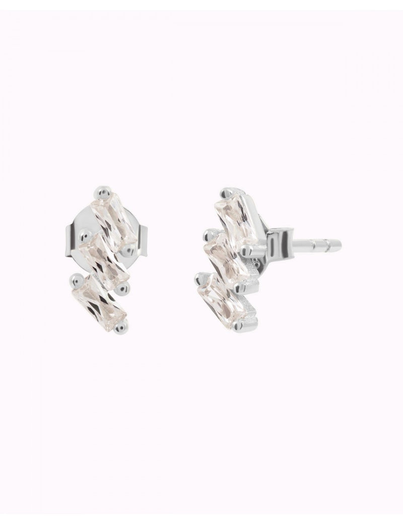 3 Baguette CZ Stud Earrings