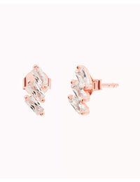 3 Baguette CZ Stud Earrings