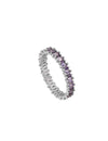 Tapered Baguette CZ Eternity Band Ring - Available in White, Black and Purple