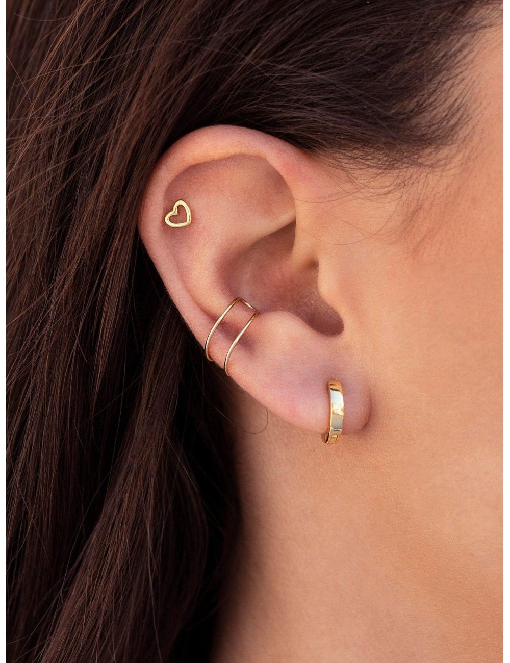 Ear cuff conch fino de doble banda