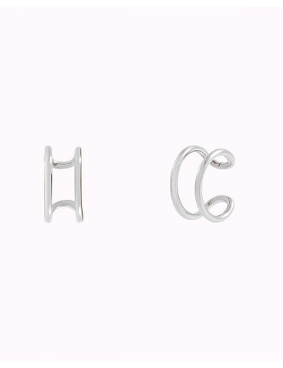 Dünne Conch-Ohrmanschette mit Doppelband