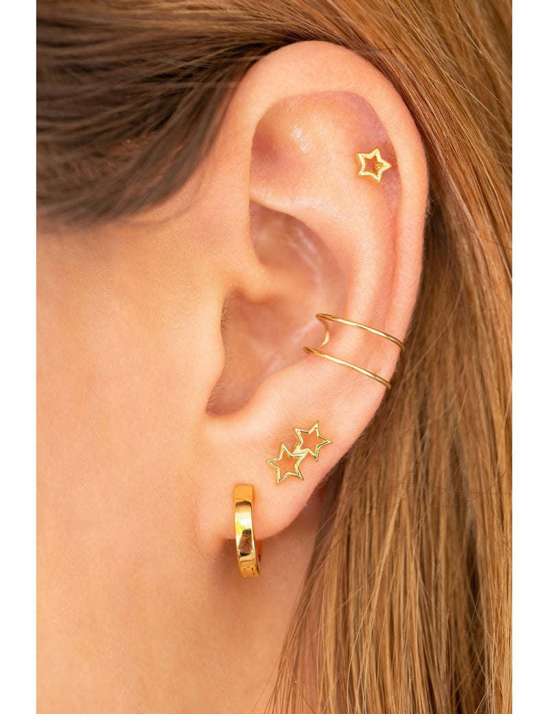 Ear cuff conch fino de doble banda