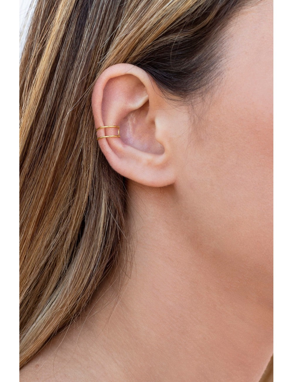 Ear cuff conch fino de doble banda