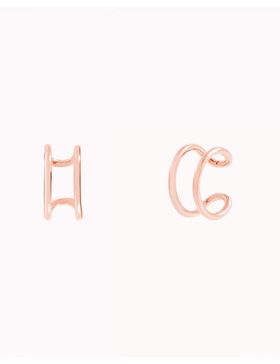 Dünne Conch-Ohrmanschette mit Doppelband