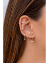 Marquise CZ Flower Shaped Ear Cuff Earrings