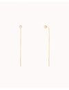 6 Prong CZ Threader Chain Earrings