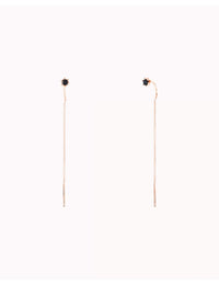 6 Prong CZ Threader Chain Earrings