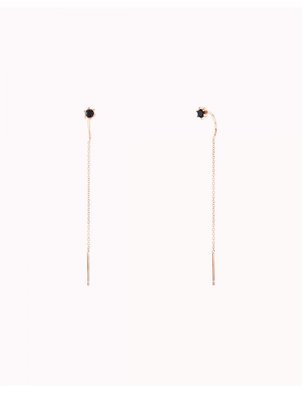 6 Prong CZ Threader Chain Earrings