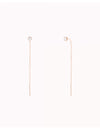 6 Prong CZ Threader Chain Earrings