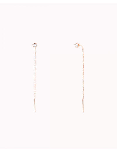 Threader-Ohrringe mit 6-Krallen-Zirkonia