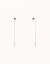 6 Prong CZ Threader Chain Earrings