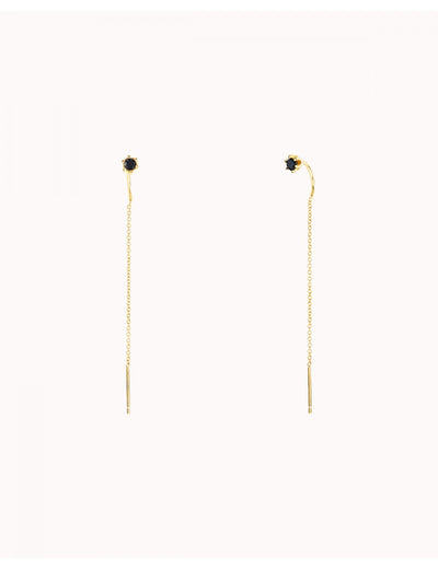 Threader-Ohrringe mit 6-Krallen-Zirkonia