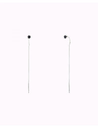 6 Prong CZ Threader Chain Earrings