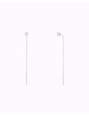 6 Prong CZ Threader Chain Earrings