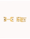 Boucles d'oreilles manchettes d'oreilles conques à trois bandes avec zircons sertis pavé