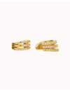 Pendientes conch ear cuff triple con circonitas en pavé y sistema de bisagra