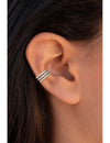 Pendientes conch ear cuff triple con circonitas en pavé y sistema de bisagra