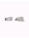 Pendientes conch ear cuff triple con circonitas en pavé y sistema de bisagra