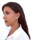 Pendientes conch ear cuff triple con circonitas en pavé y sistema de bisagra