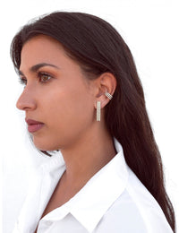 Pendientes conch ear cuff triple con circonitas en pavé y sistema de bisagra
