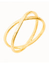 X Shaped Criss Cross Hammered Ring