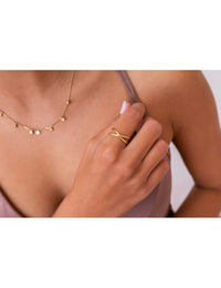 X Shaped Criss Cross Hammered Ring