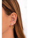 Boucles d'oreilles piercing double zircone avec chaîne gourmette