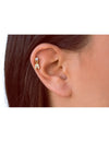 4 Prongs CZ Stud Earrings With Dangling Pave CZ Charms
